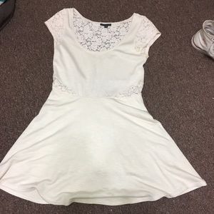 White dress with lace details American eagle